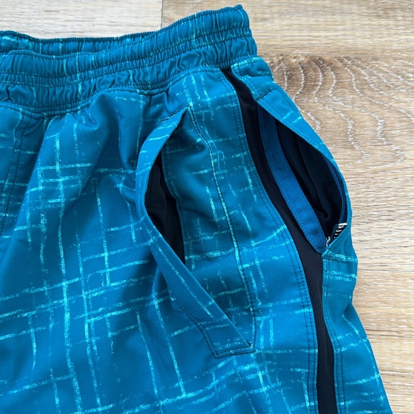 Lululemon Pace Breaker Teal Blue Black Design Shorts with Liner L/XL - Picture 5 of 11